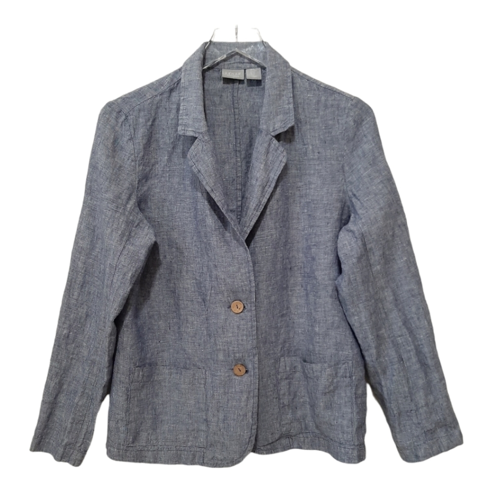Kenar 100% Linen Lightweight Blazer Blue Size Medium